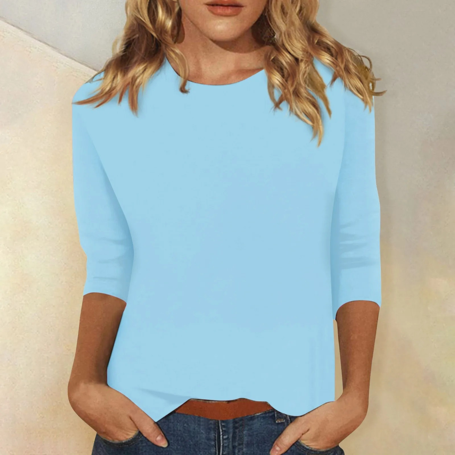 Stylish Long Sleeve Shirt for Women - Ava-Light Blue-S-Nora Luxe