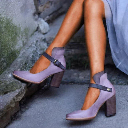 Stylish Mary Jane Pumps - Isabella-Purple-5.5-The Livary