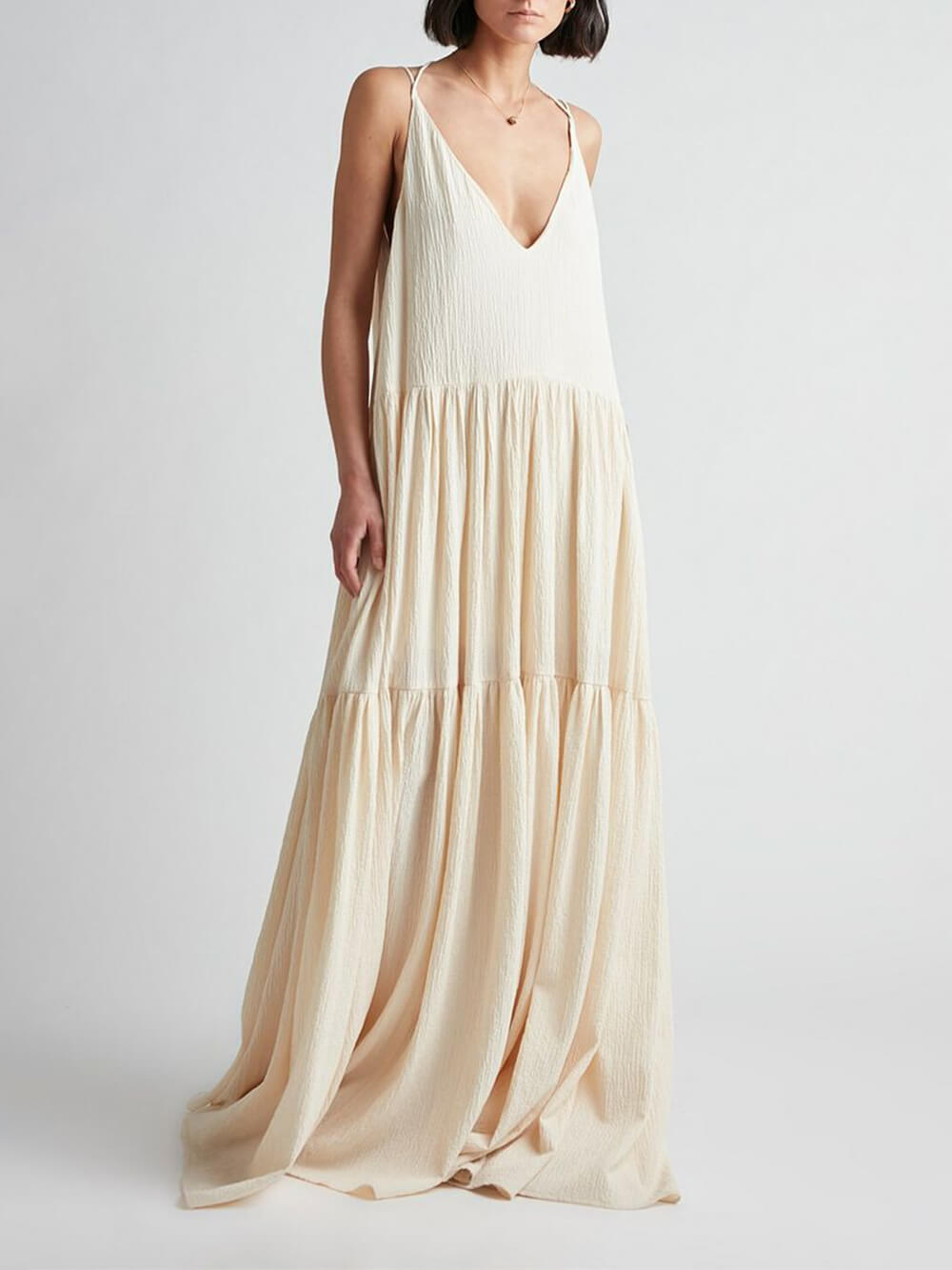 Elegant Long Flowy Summer Dress - Pexav