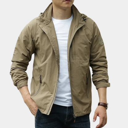 Stylish Men's Autumn Mid Jacket – Milo-Khaki-M-The Livary