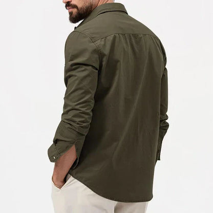 Stylish Men's Cargo Shirt - Tobias-Khaki-S-The Livary