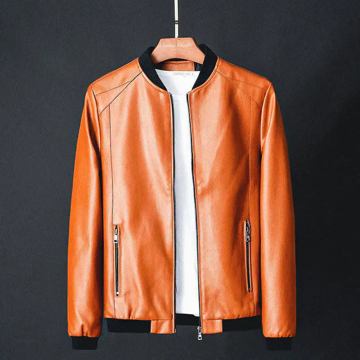 Premium Synthetic Leather Men's Biker Jacket - Pexav
