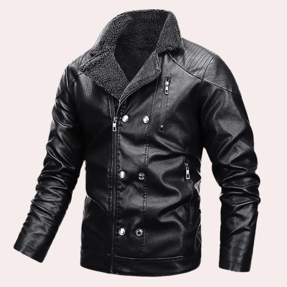 Tough Biker Leather Jacket for Men - Pexav