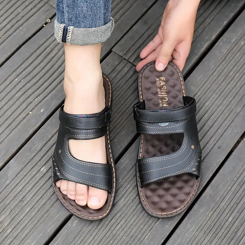 Comfortable Mens Beach Sandals with Buckle - Pexav