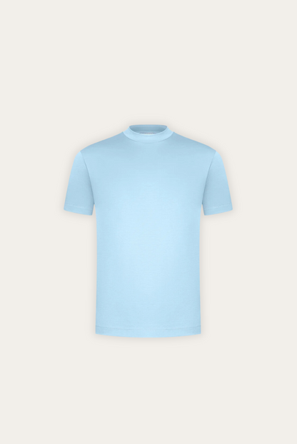 Stylish men's t-shirt made of mercerised cotton – Dario-Baby blue-XS-Nora Luxe