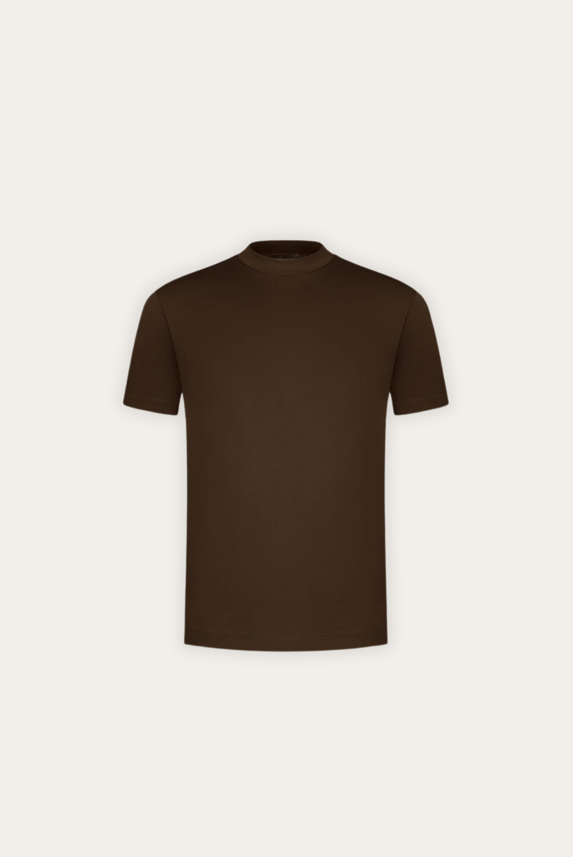 Stylish men's t-shirt made of mercerised cotton – Dario-Brown-XS-Nora Luxe