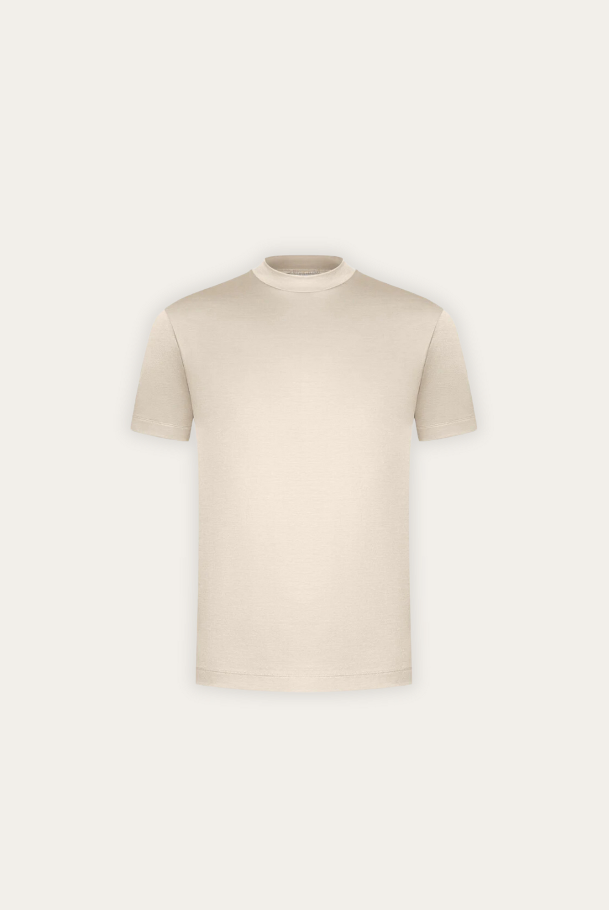 Stylish men's t-shirt made of mercerised cotton – Dario-Cream-XS-Nora Luxe
