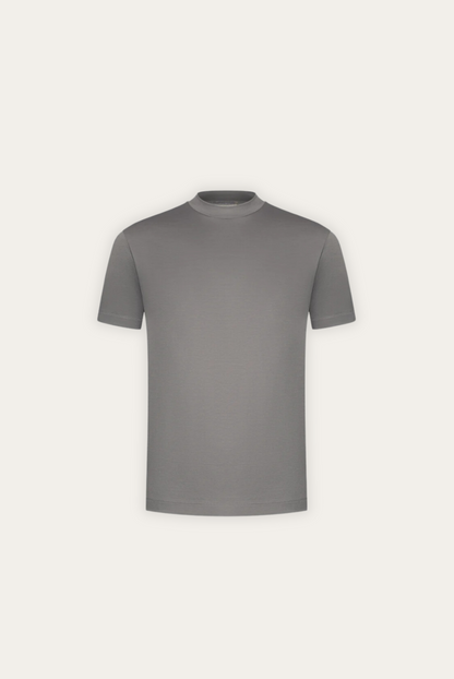 Stylish men's t-shirt made of mercerised cotton – Dario-Grey-XS-Nora Luxe