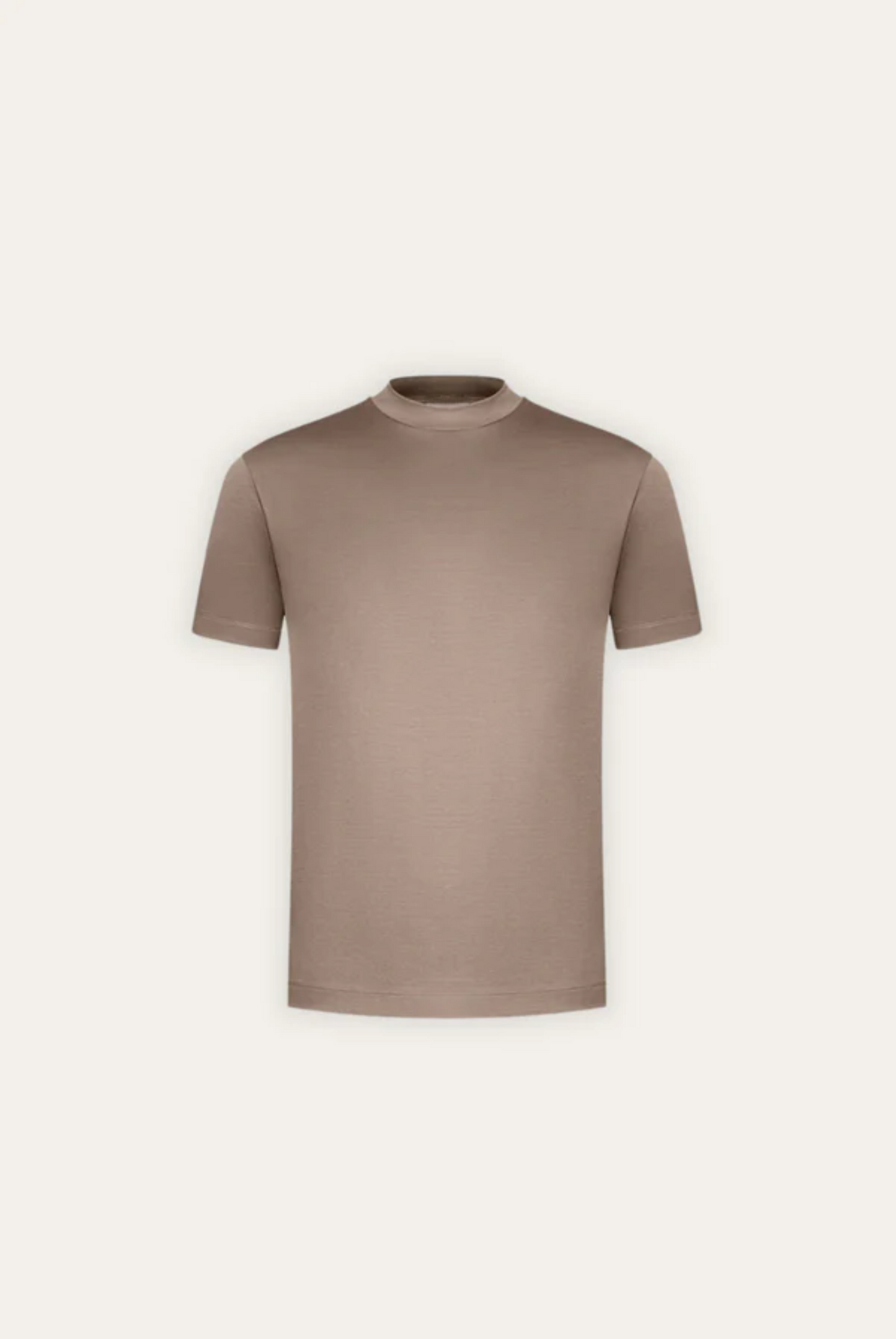 Stylish men's t-shirt made of mercerised cotton – Dario-Khaki-XS-Nora Luxe