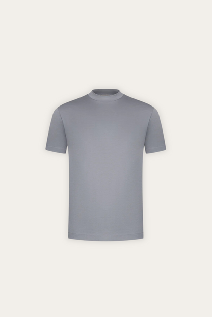 Stylish men's t-shirt made of mercerised cotton – Dario-Silver-XS-Nora Luxe