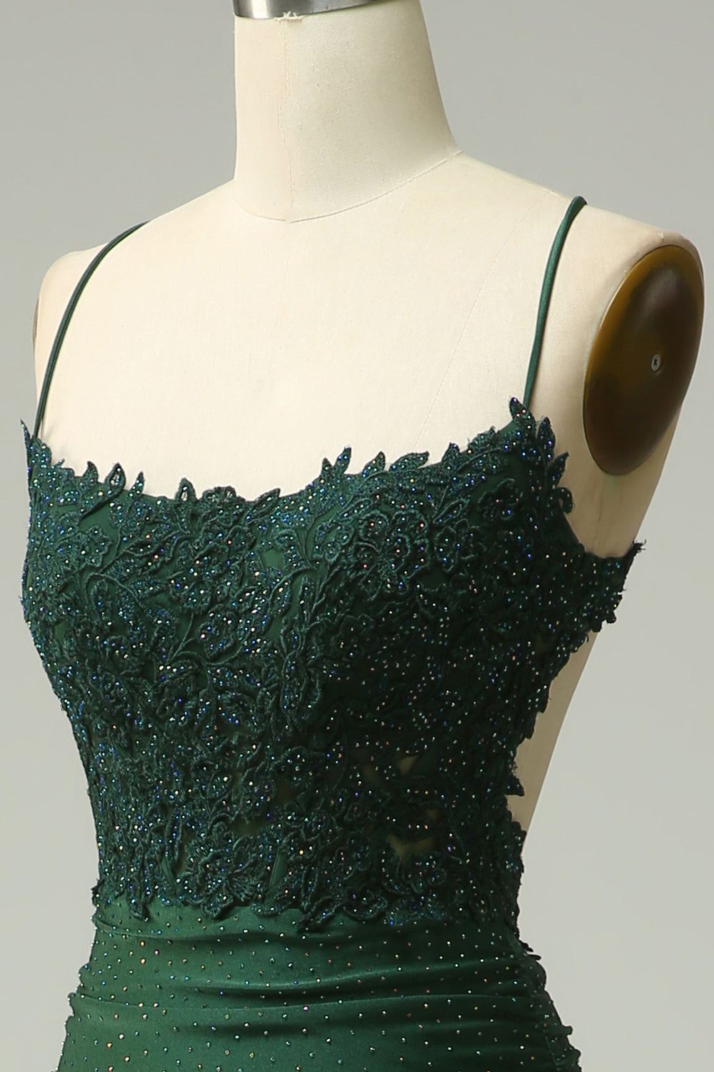 Stylish Mermaid Halter Neck Ball Gown - Lara-Dark green-0-Nora Luxe