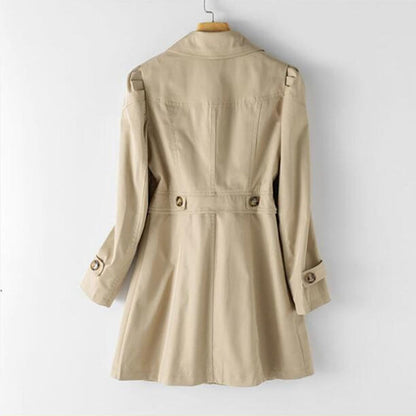 Stylish Mid-Length Women's Trench Coat - Victoria-White-M-Nora Luxe