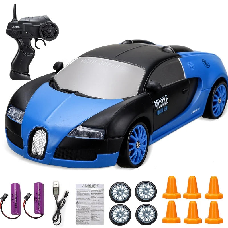 Stylish Mini Drifter for Exciting Adventures - SwiftDrift-Bugatti Chiron Blue 2x Battery-Nora Luxe