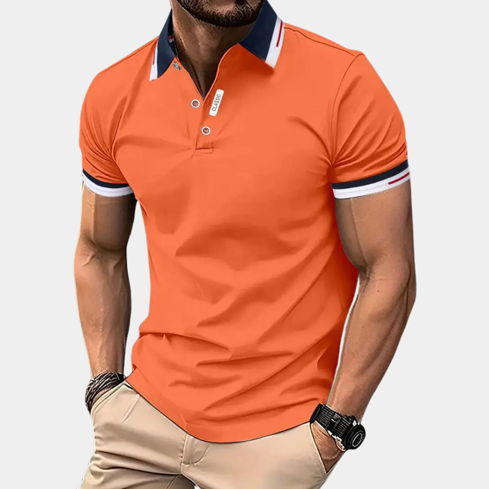 Trendy Navy Blue Men's Polo Shirt - Pexav