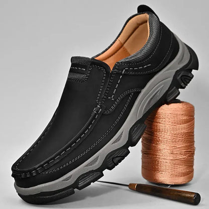 Stylish Orthopaedic Men's Shoes - Lucas-6-Black-Nora Luxe