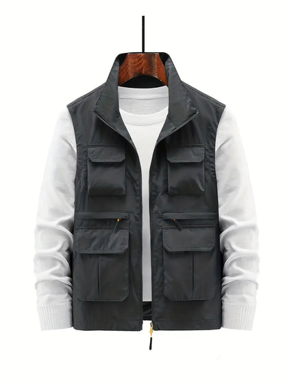 Stylish Outdoor Men's Vest - Thorne-Dark Gray-M-Nora Luxe