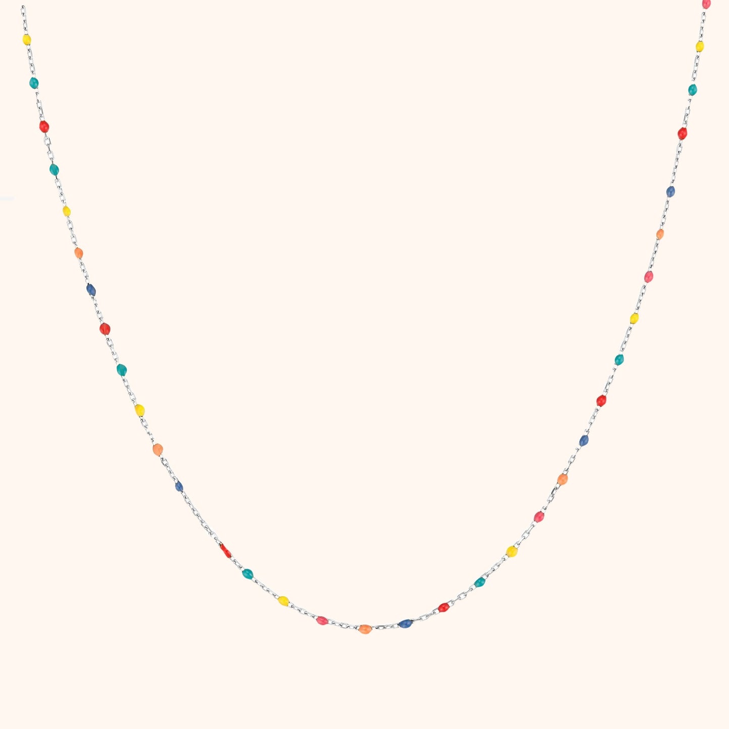 Stylish Rainbow Necklace - Iris-Silver-Nora Luxe