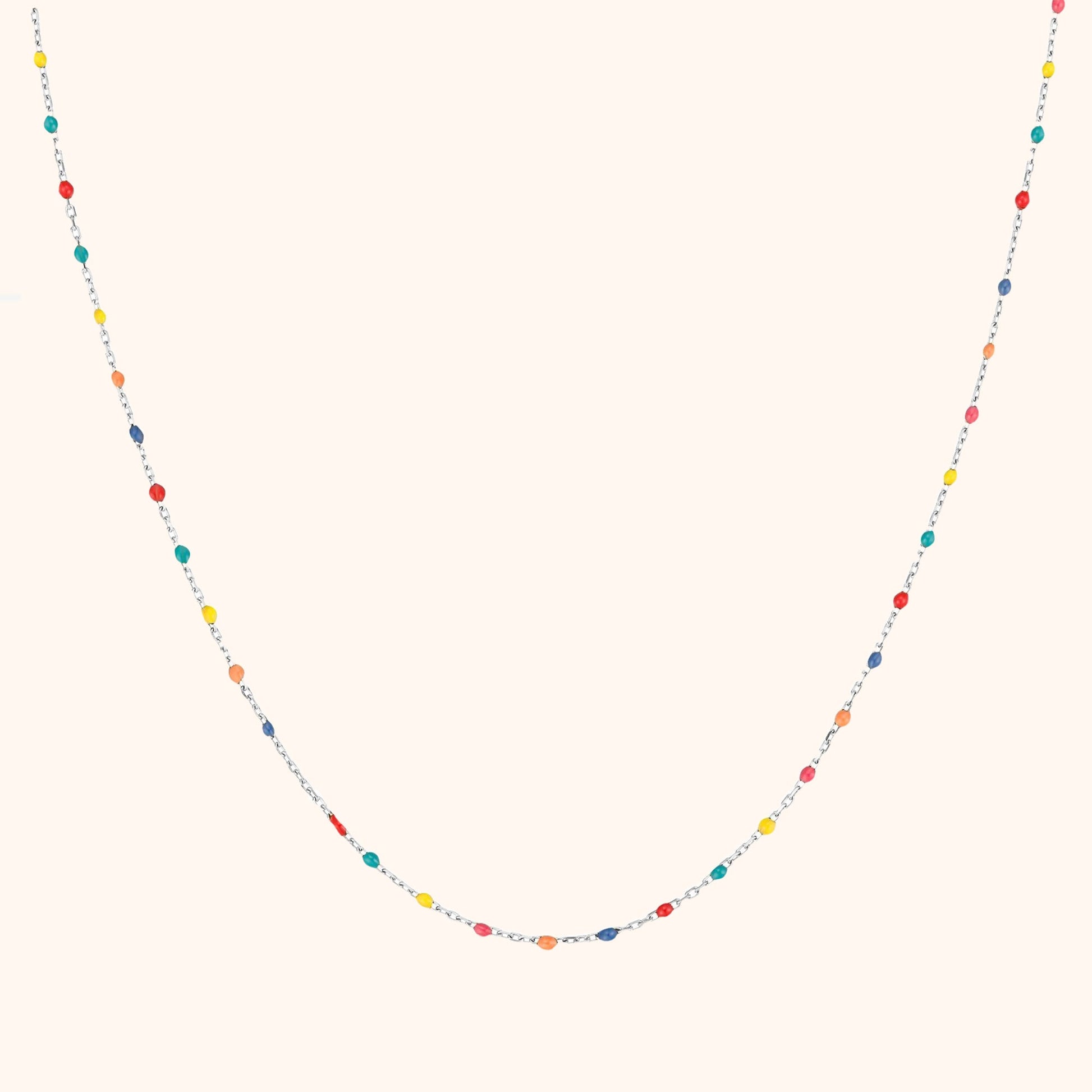 Stylish Rainbow Necklace - Iris-Silver-Nora Luxe