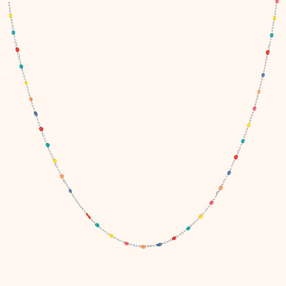 Stylish Rainbow Necklace - Iris-Silver-Nora Luxe