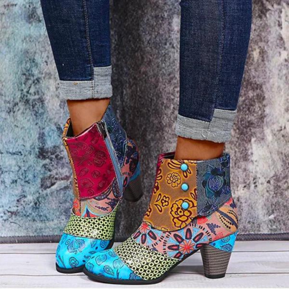 Stylish Retro Leather Women's Boots - Livia-Red-4.0-Nora Luxe