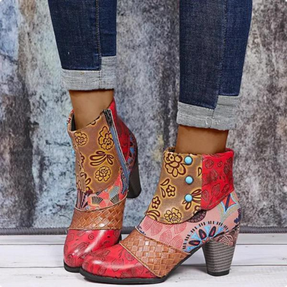 Classic Vintage Leather Ankle Boots - Pexav