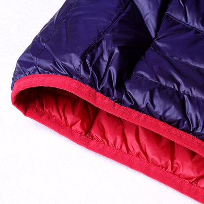 Stylish Reversible Women's Down Jacket - Aurora-Blue-S-Nora Luxe