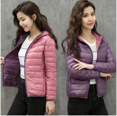 Stylish Reversible Women's Down Jacket - Aurora-Blue-S-Nora Luxe