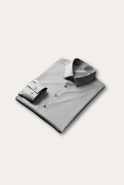 Stylish Satin Men's Shirt – Dario-Light grey-The Livary