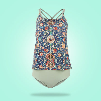 Stylish Sleeveless Bikini with Attractive Pattern - SummerGlow-S (4-6)-Nora Luxe