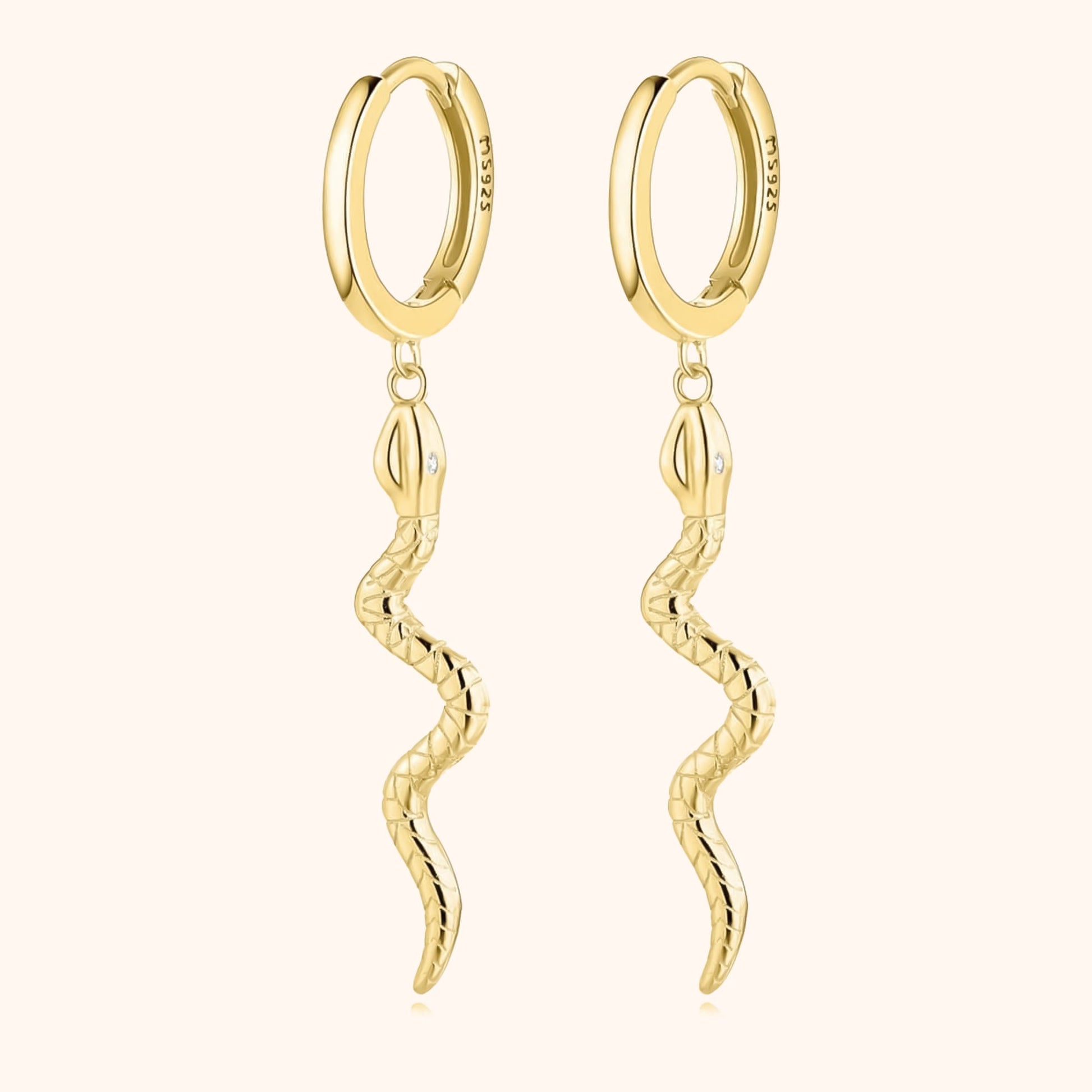 Elegant Snake Drop Earrings - Pexav
