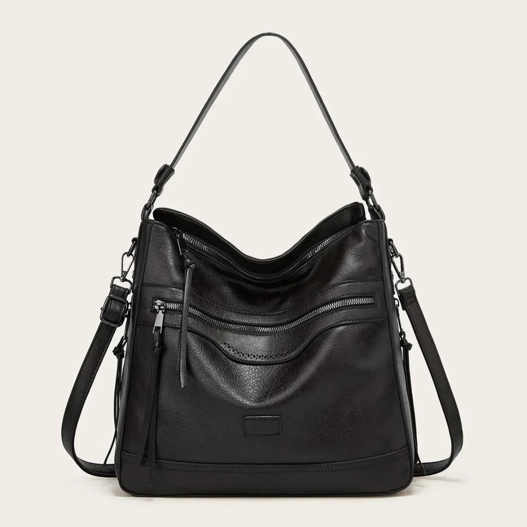 Large Chic Leather Tote Handbag - Pexav