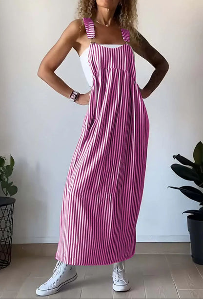 Stylish Striped Casual Jumpsuit with Comfort Cut – Liana-Gray-S-Nora Luxe