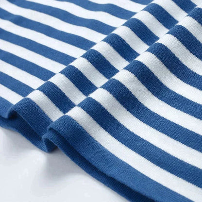 Stylish Striped T-Shirt Made of Lightweight Fabric - StreifenLeicht-Aqua blue-S-Nora Luxe