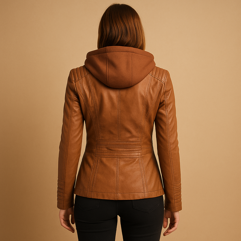 Women’s stylish summer jacket with removable hood and zipper design, ideal for casual and chic occasions.