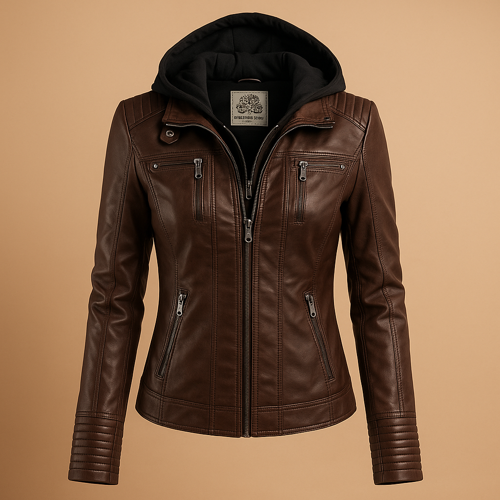 Women’s stylish summer jacket with removable hood and zipper design, ideal for casual and chic occasions.