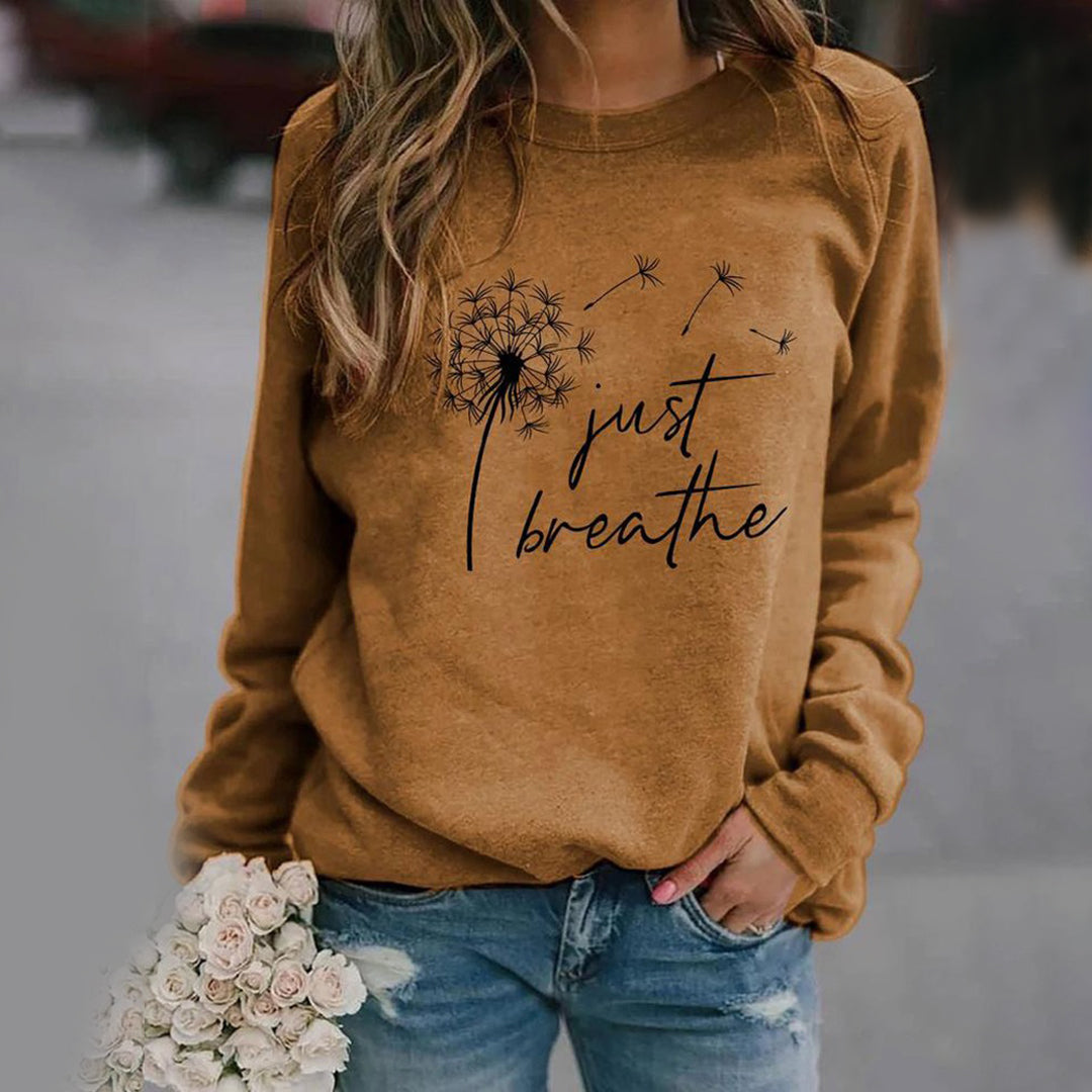 Fashionable Ladies Crew Neck Sweatshirt - Pexav