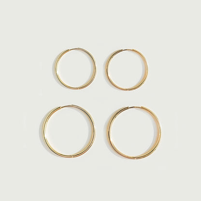 Stylish Thin Hoop Earrings - Lira-M-Gold-Nora Luxe