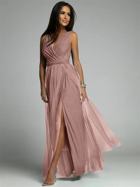 Chic V Neck Women's Dress - Pexav