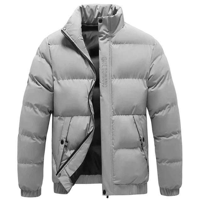 Stylish Warm Men's Winter Coat - Arvid-Gray-S-Nora Luxe
