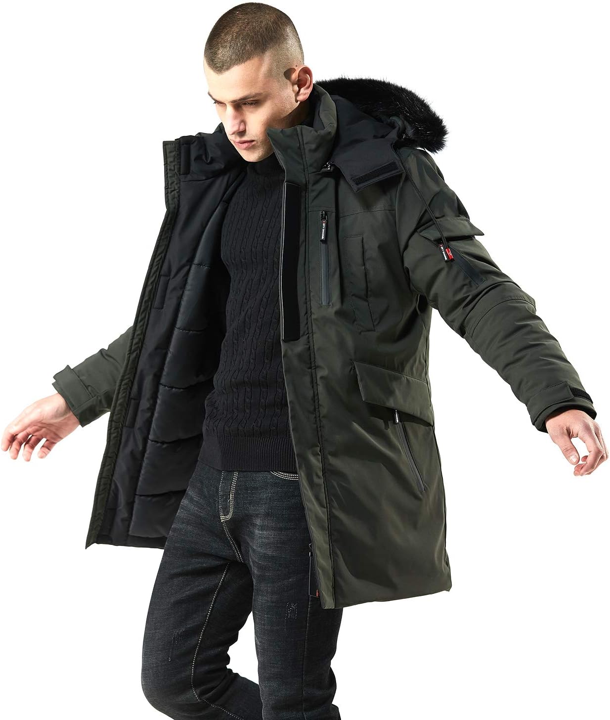 Stylish Warm Winter Coat - Jacky-Green-S-Nora Luxe