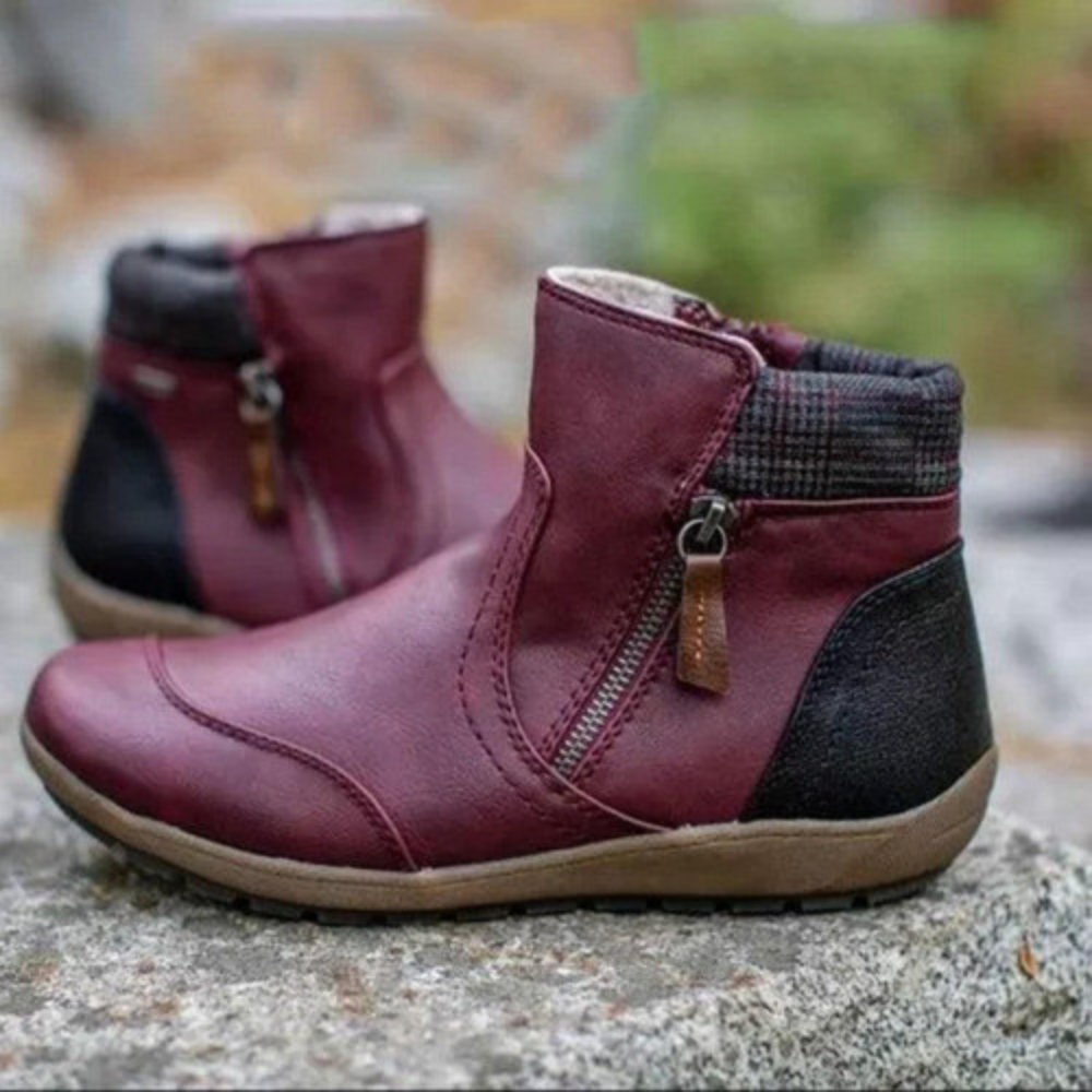 Stylish Waterproof Women's Boots - Isabeau-Red-5-Nora Luxe