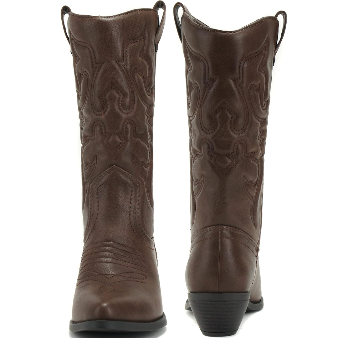 Classic Pointed Toe Cowboy Boots for Women - Pexav