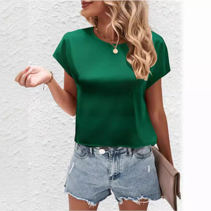 Fashionable Women's Round Neck Blouse Top - Pexav