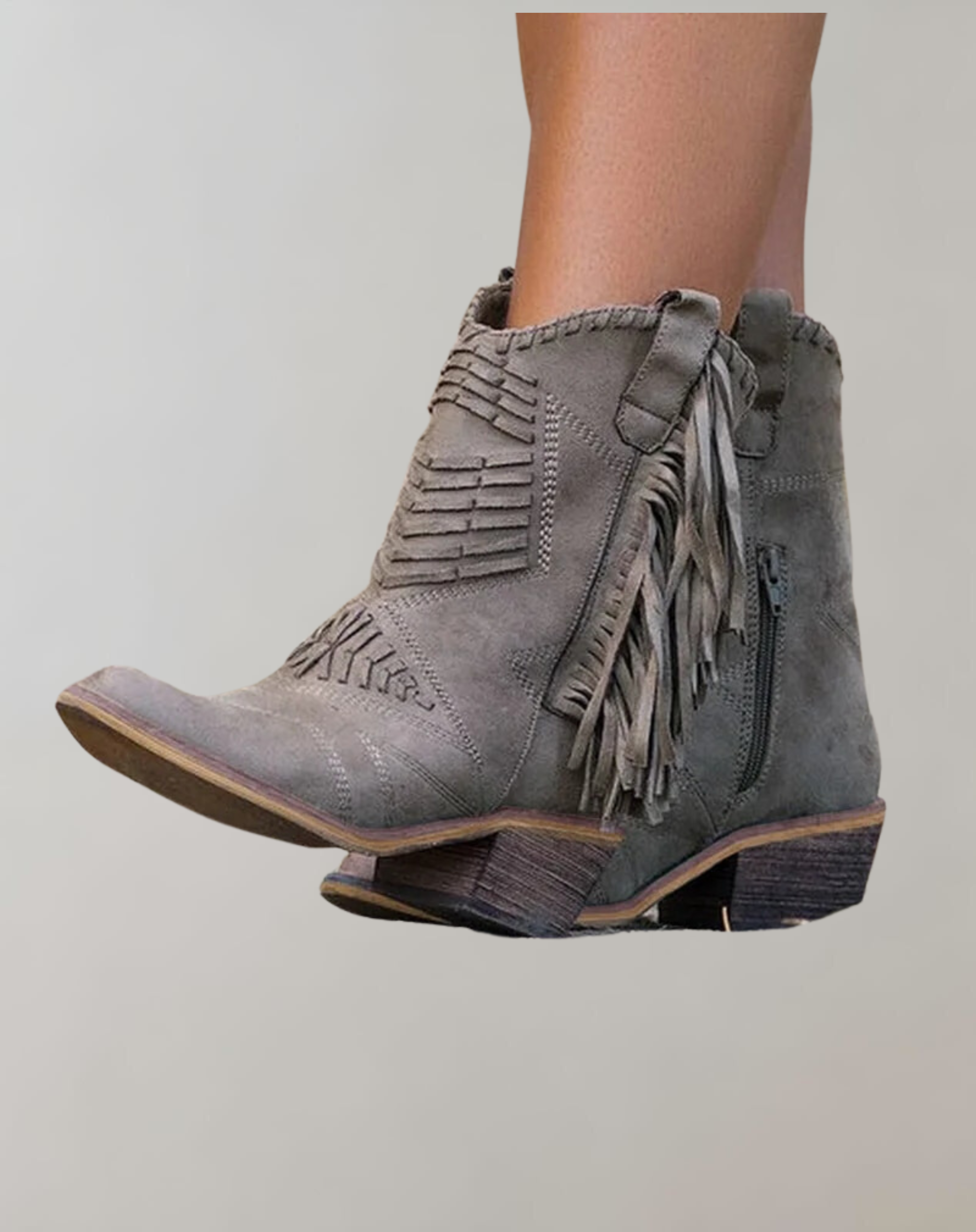 Fashionable Ladies Ankle Boots with Tassels - Pexav