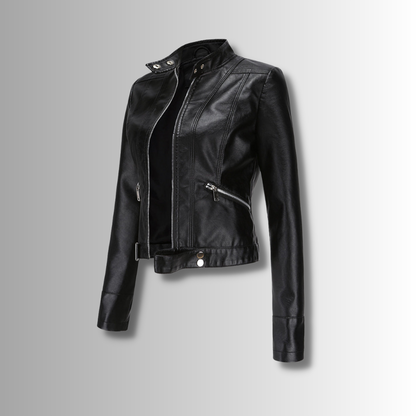 Classic Women's Genuine Leather Biker Jacket - Pexav
