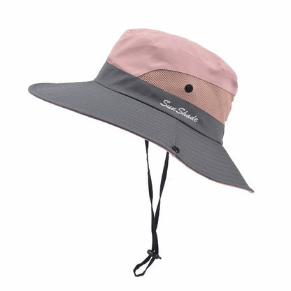 Stylish women's UV protection sun hat with a wide brim – Livia-Pink-Nora Luxe