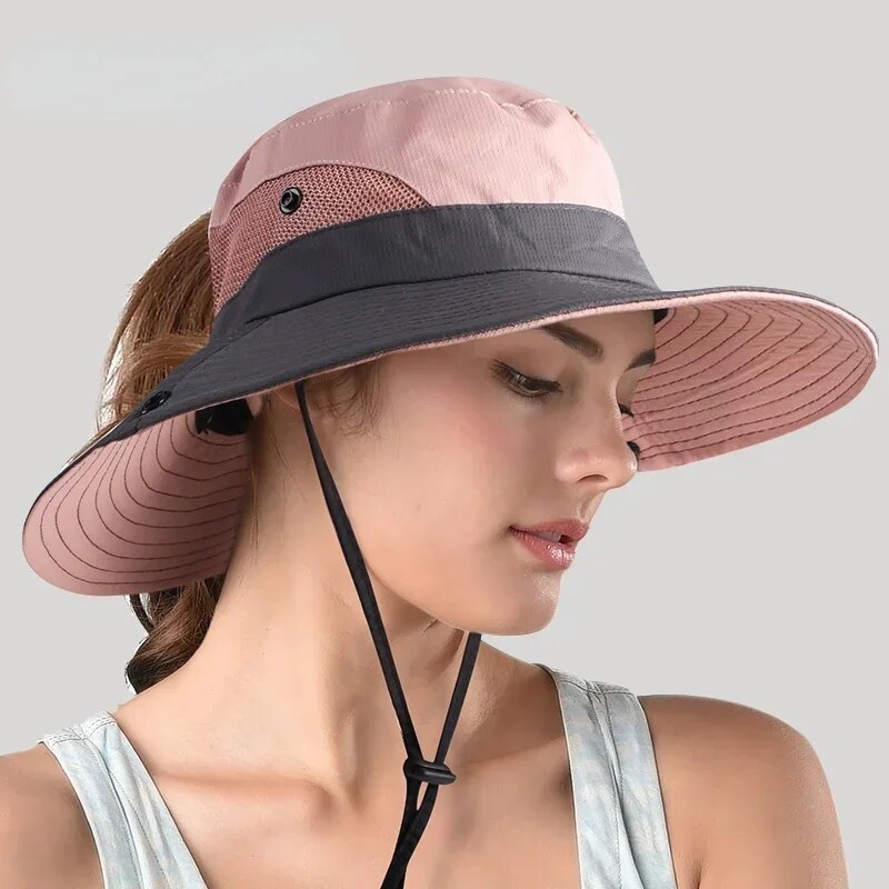 Women's Large Brim Sun Hat with UV Protection - Pexav