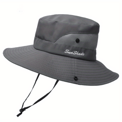 Stylish women's UV protection sun hat with a wide brim – Livia-Pure Grey-Nora Luxe