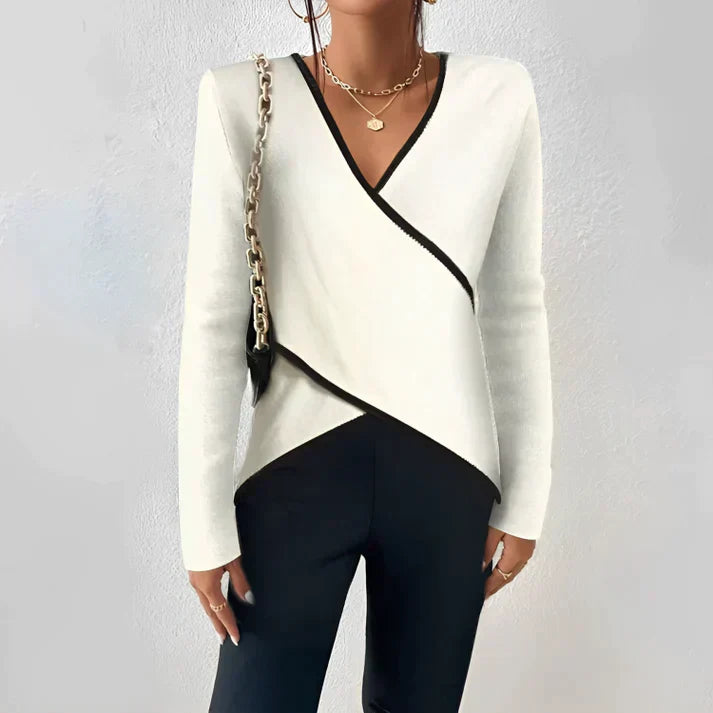 Fashionable Ladies V-Neck Top - Pexav