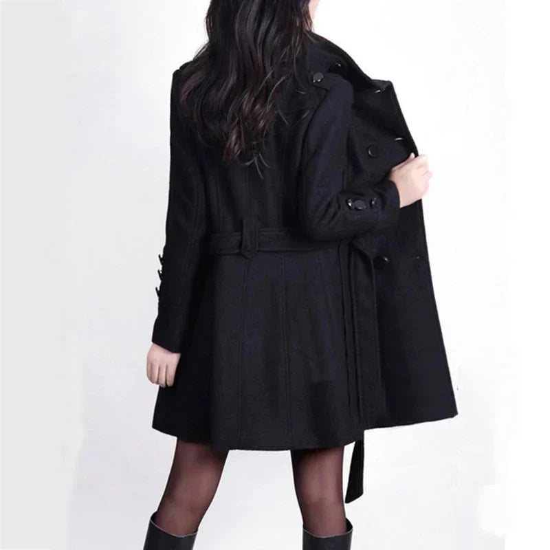 Stylish Women's Winter Coat with Belt - Sophie-Brown-M-Nora Luxe